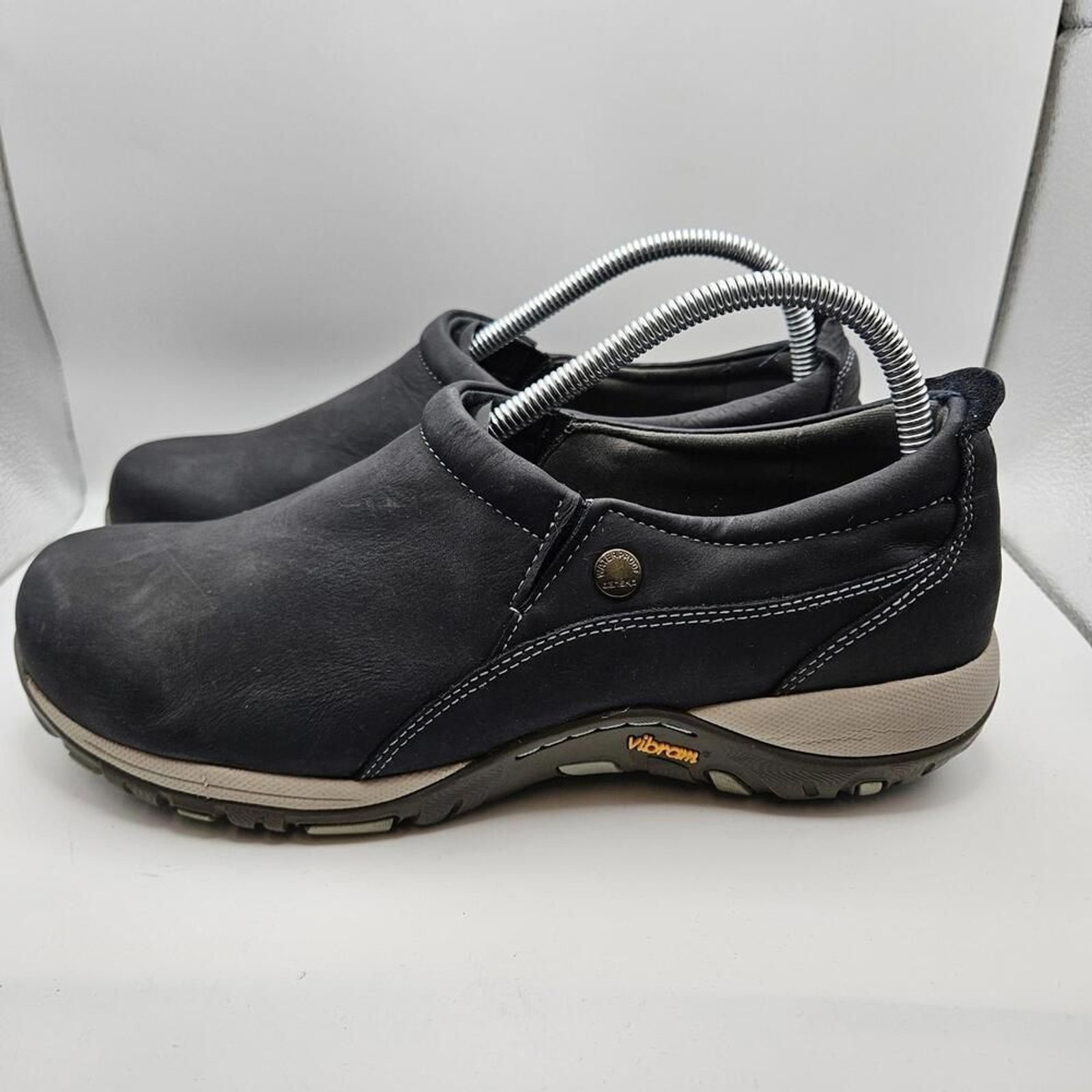 Dansko Patti Womens Black Charcoal Leather Waterproof Clogs Comfort Size US 9.5
