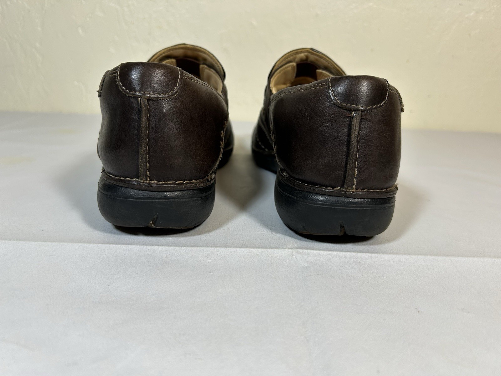 Clarks Unstructured Loafers Women’s Size 10 M Slip On Comfort Brown Leather