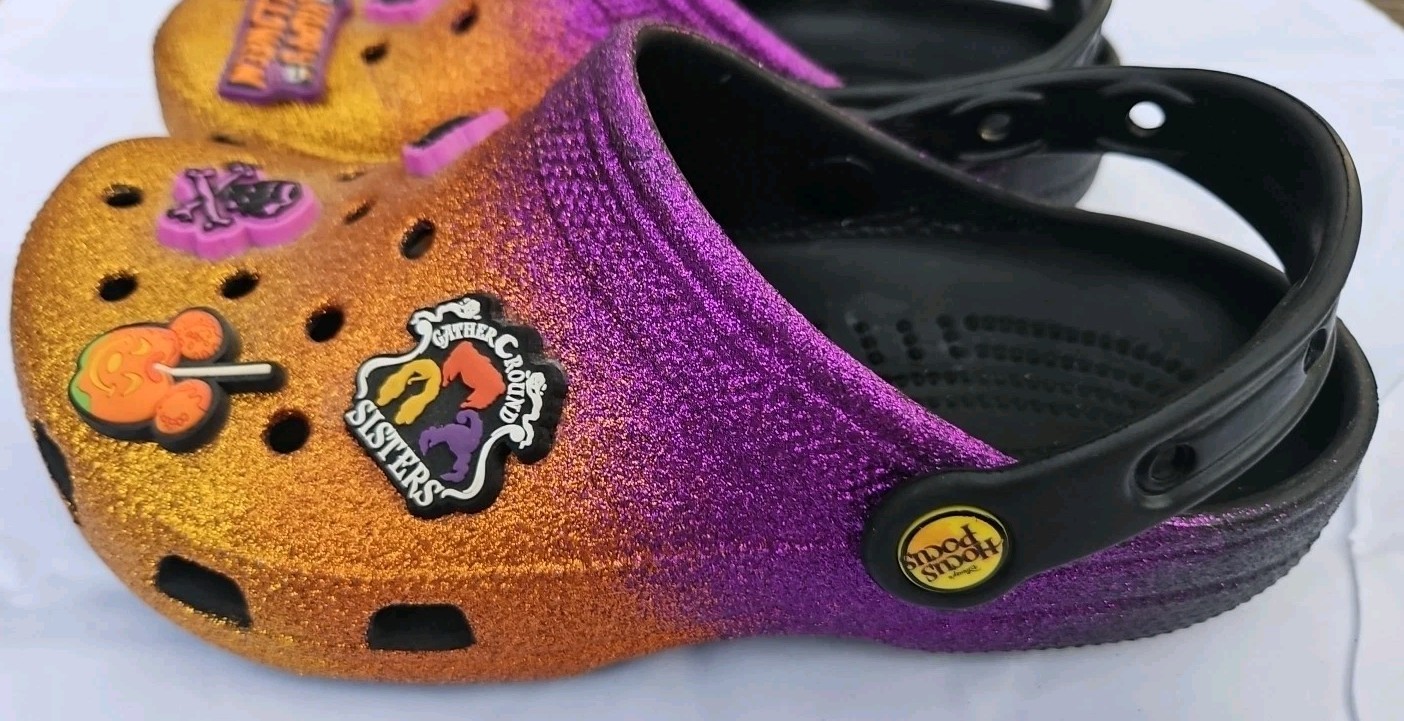 CROCS DISNEY HOCUS POCUS Glitter Classic Halloween Clogs Jibbitz M4 W6