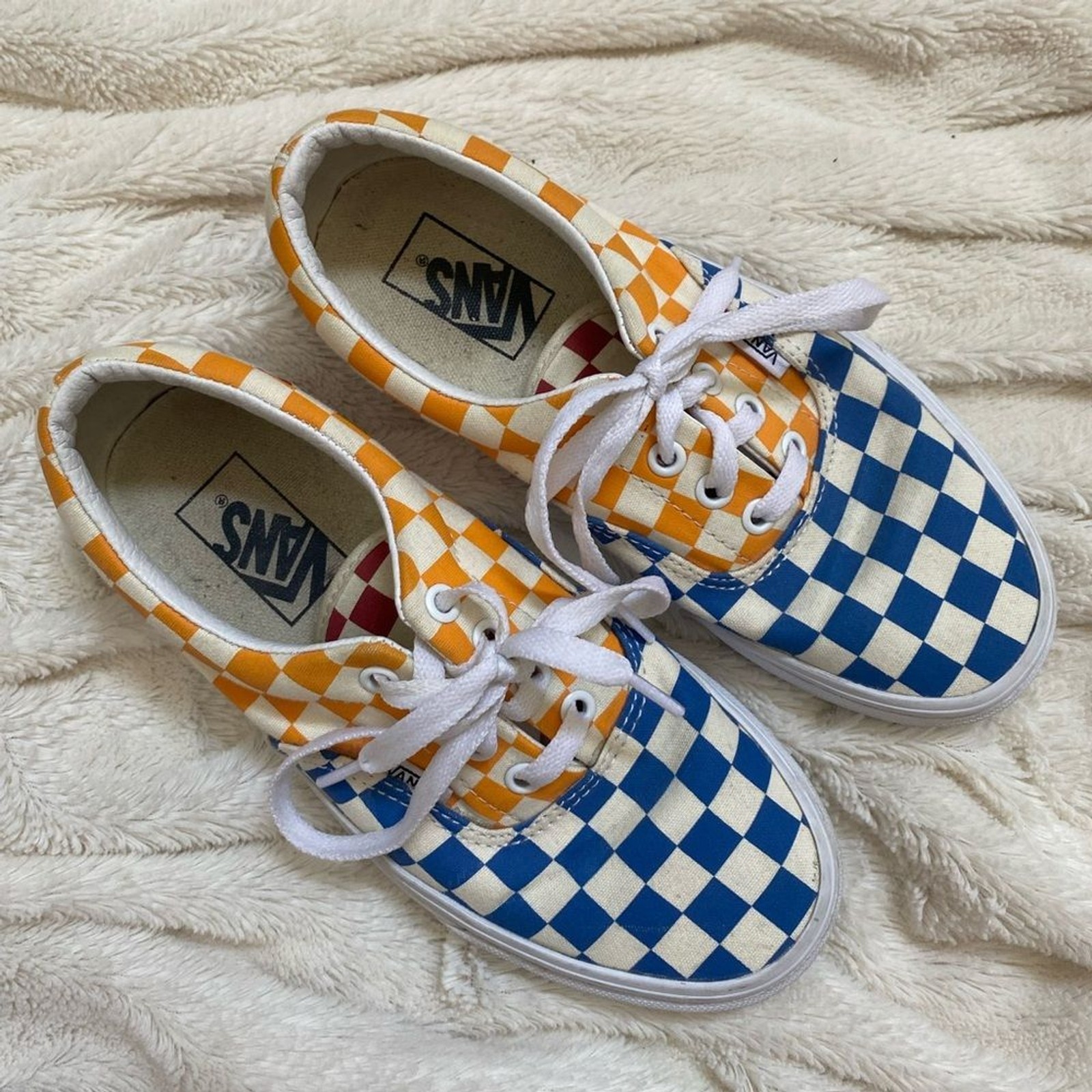 Vans checkerboard multi colored lace-up low-top sneakers Sz W6.5/ M5
