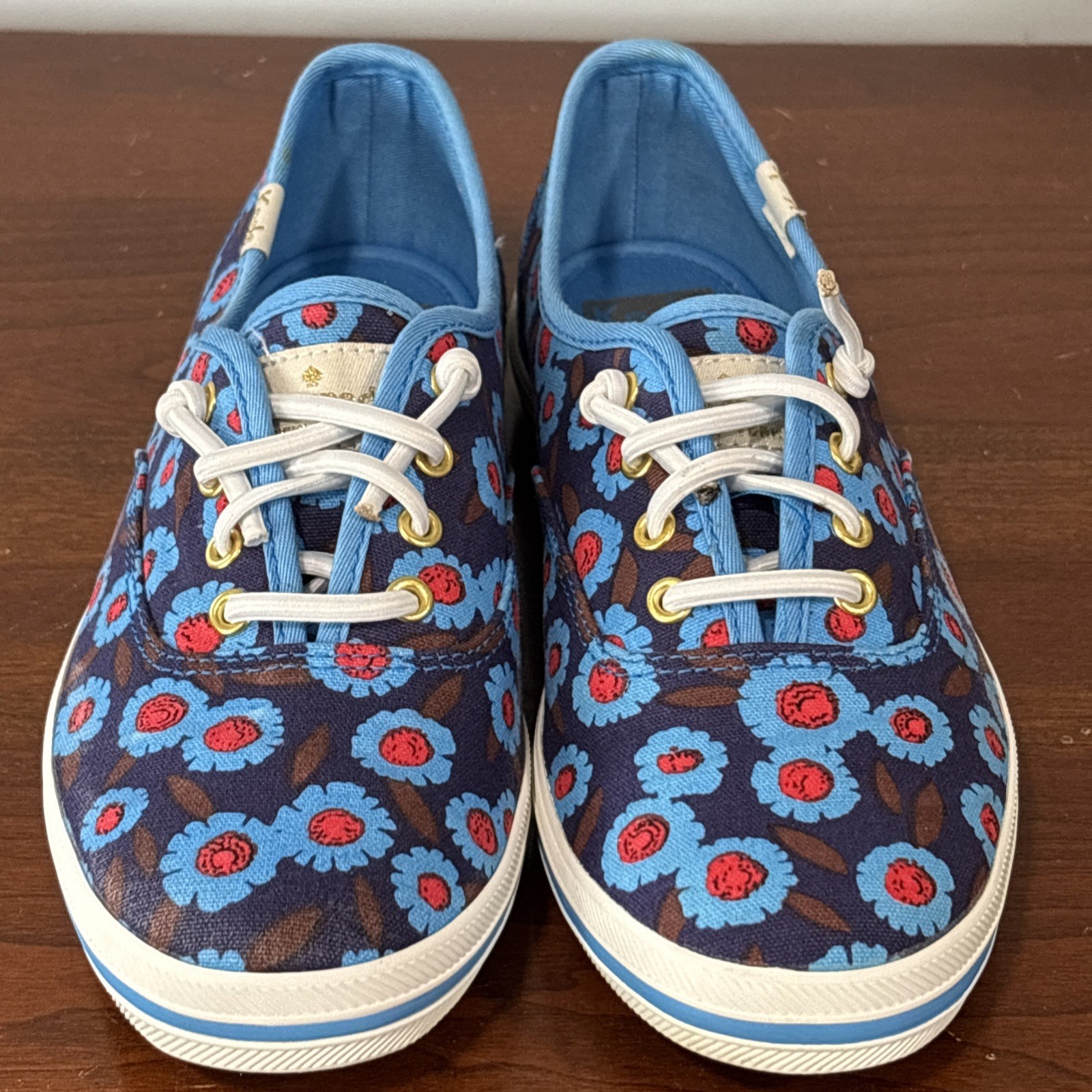KEDS Kate Spade Peacock Blue Majorelle Floral Shoes Women’s US SIZE 5 Preowned