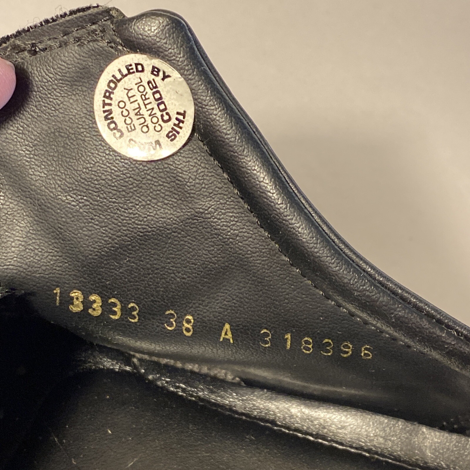 Ecco Shoes Womens Sz 38 Monk Strap Loafer Oxford Black Leather Hook Loop 13333