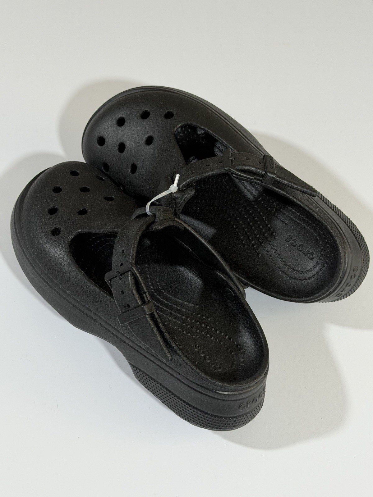 🐊 Crocs Classic Mary Jane Clog Black Womens 7 Adjustable Buckle New W/out Tags