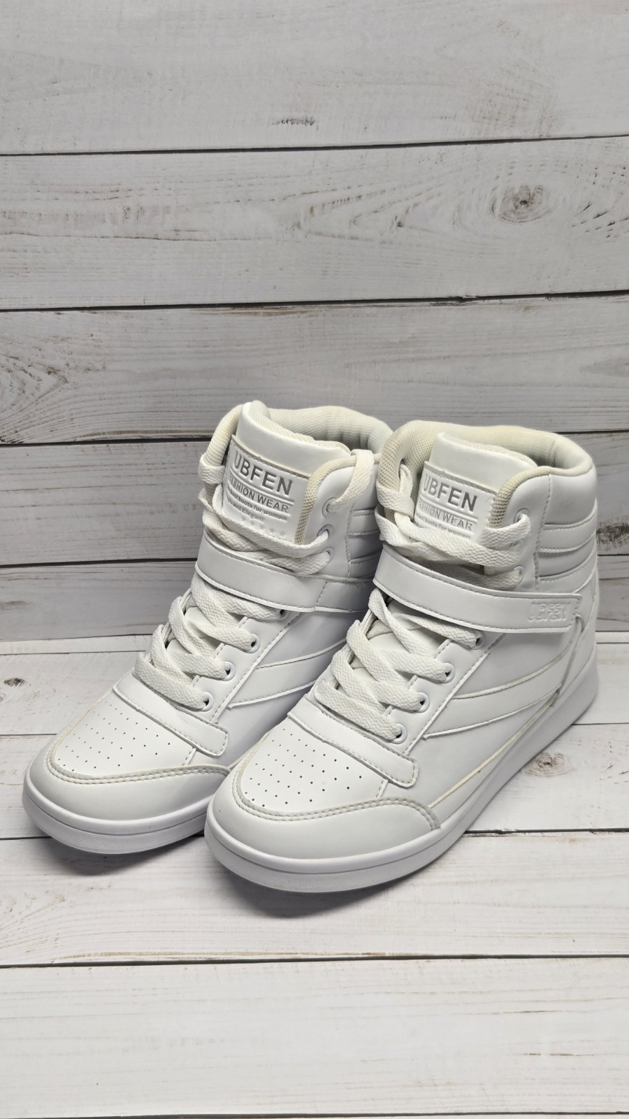 UBFEN Womens Shoes Hidden Wedges 5.5Cm Fashion Sneakers Size 7.5 Med, White
