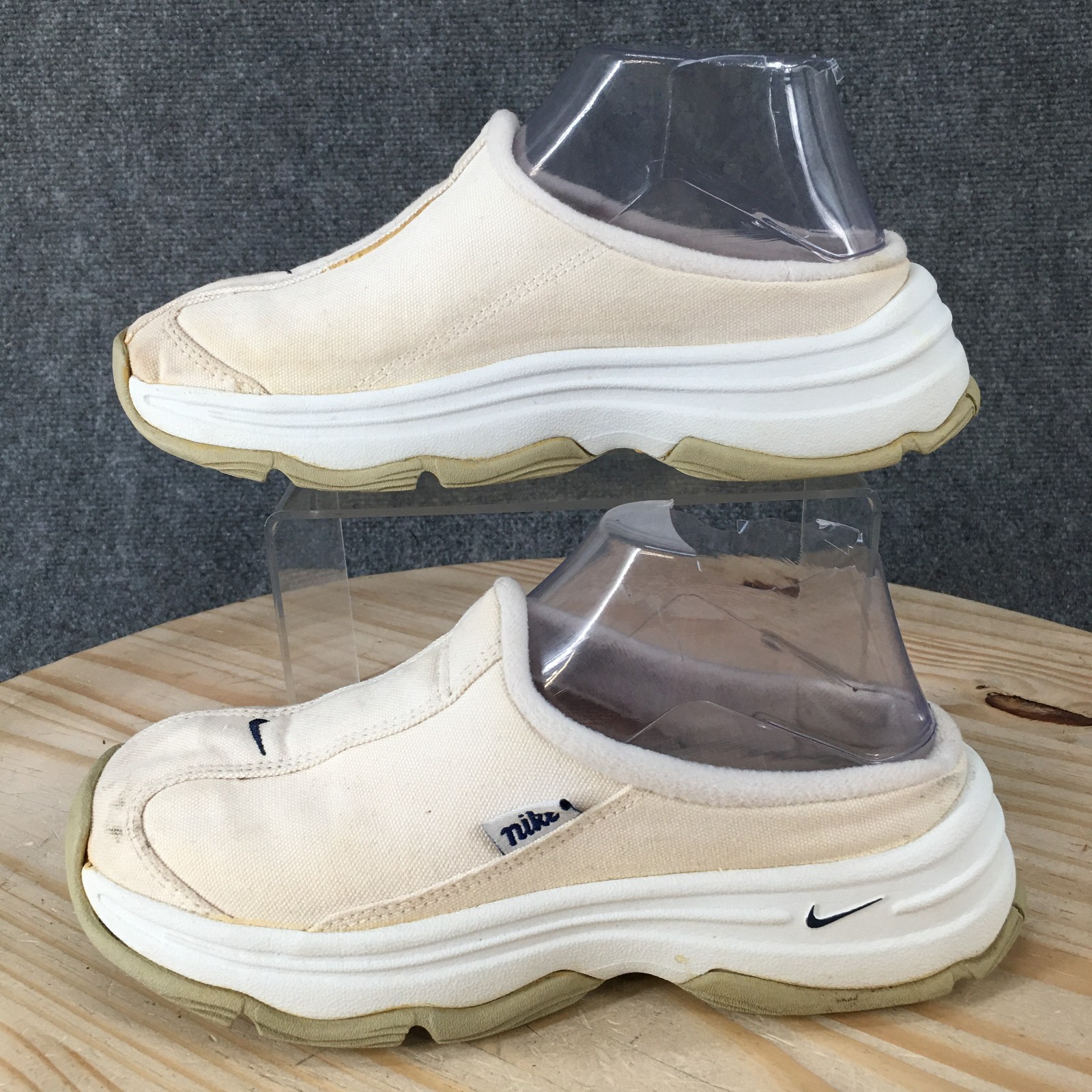 Nike Afterparty Mule Sneaker Shoes Womens 7 Casual Wedge Canvas Beige 302437-141