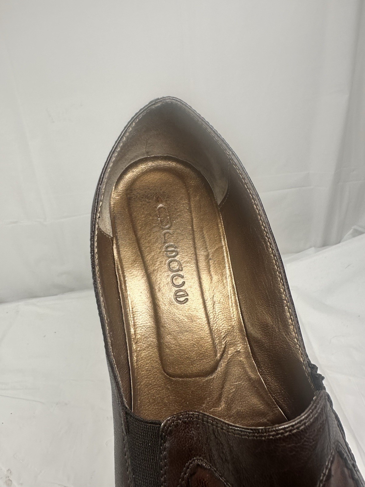 NURSACE loafer shoe size 39 brown flower applique italy