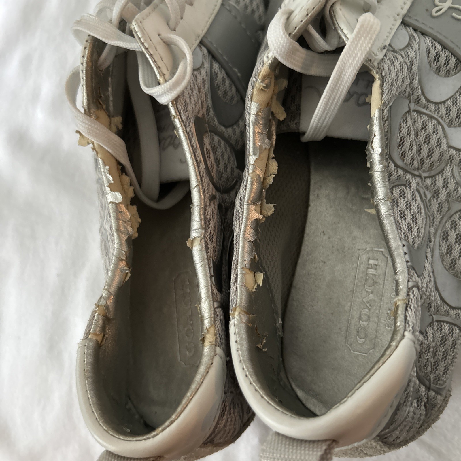 Coach VTG Y2K Women’s Baylee Signature Silver Sneakers 8.5