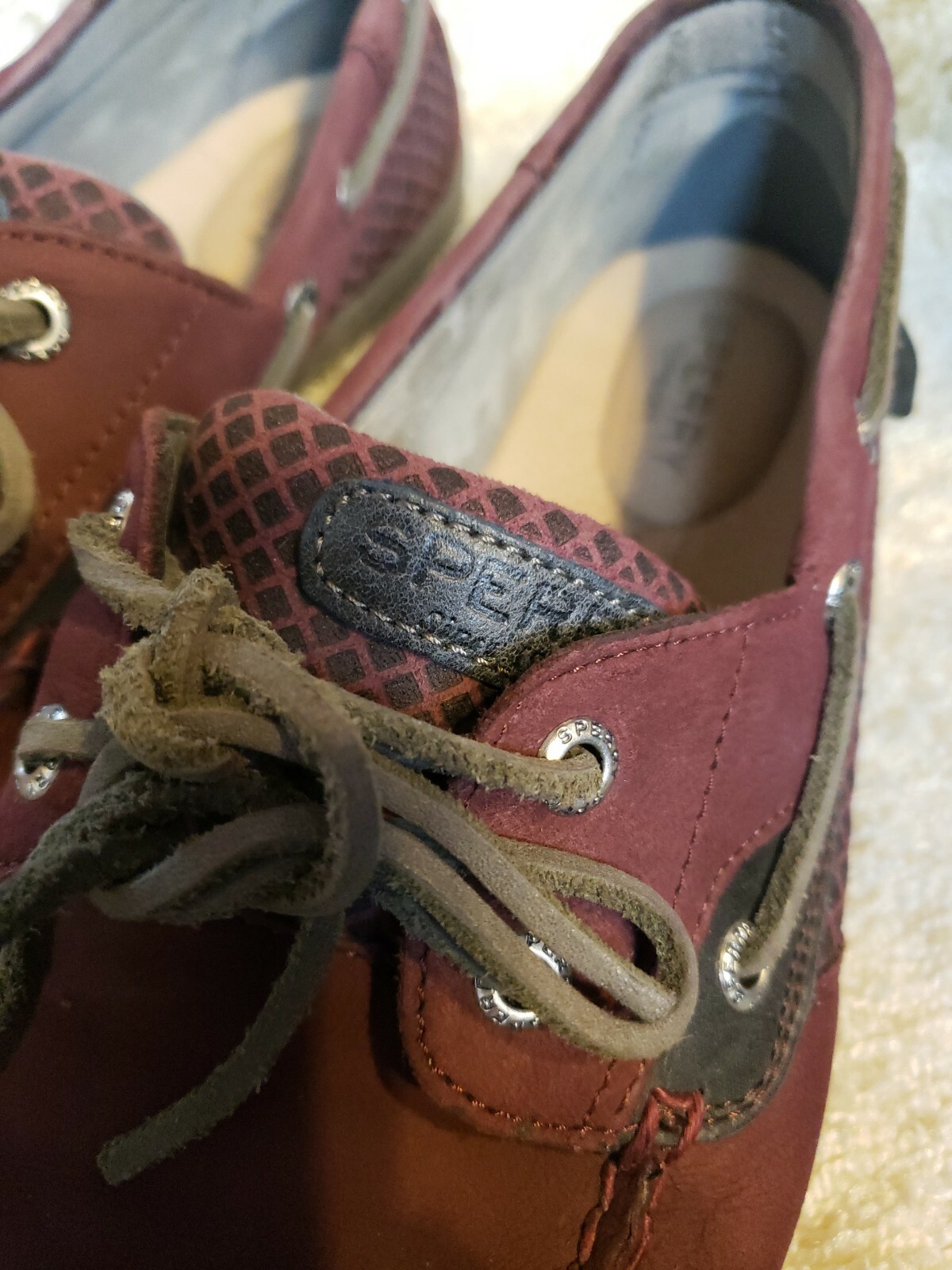 SPERRY WOMEN’S KOIFISH SLIP-ON SUEDE PREMIUM LEATHER BOAT SHOE BURGUNDY 4848