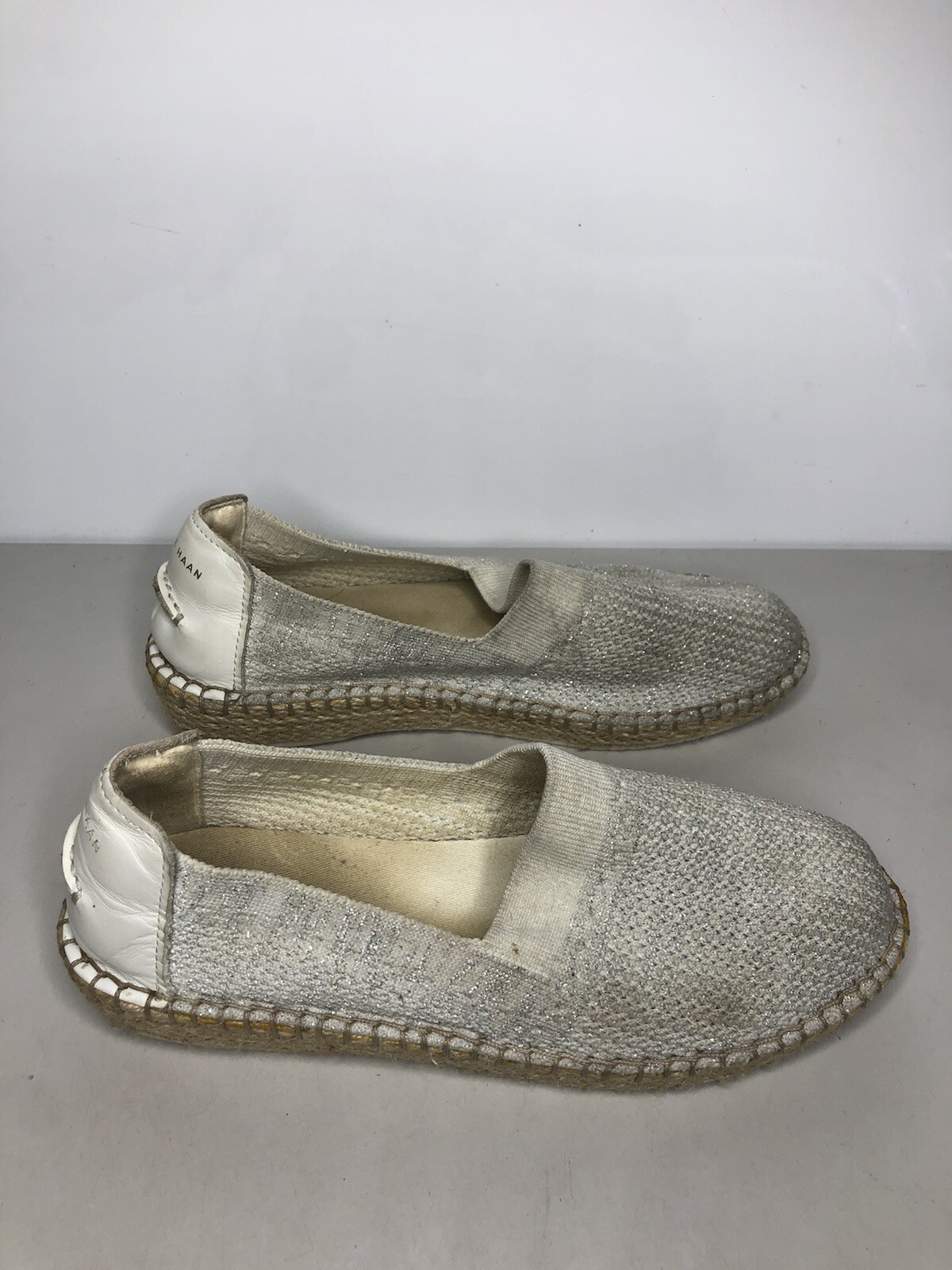 Cole Haan Cloudfeel Gray Knit SlipOn Espadrille Casual Shoes Women sz 7B US/38EU