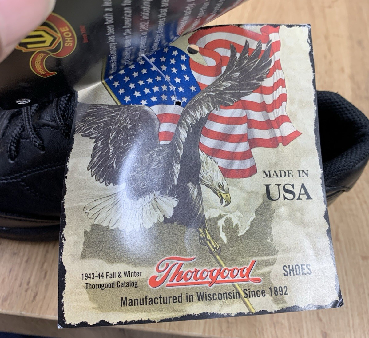 Thorogood Lady Oxford Work Shoes Womens 7W Black Leather Slip Resistant USA