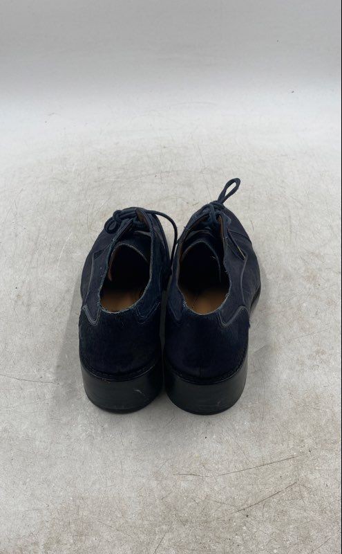 Rachel Zoe Womens Navy Blue Cowhide Leather Pony Hair Oxford Shoes Size 8.5M