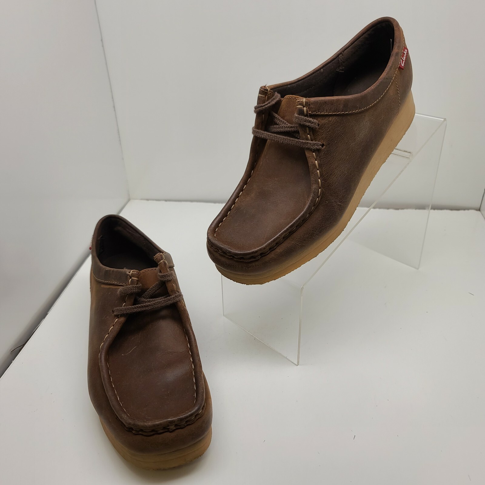 Clarks Trade Wind Women Size 8 M Leather Brown Crepe Sole Walking Desert