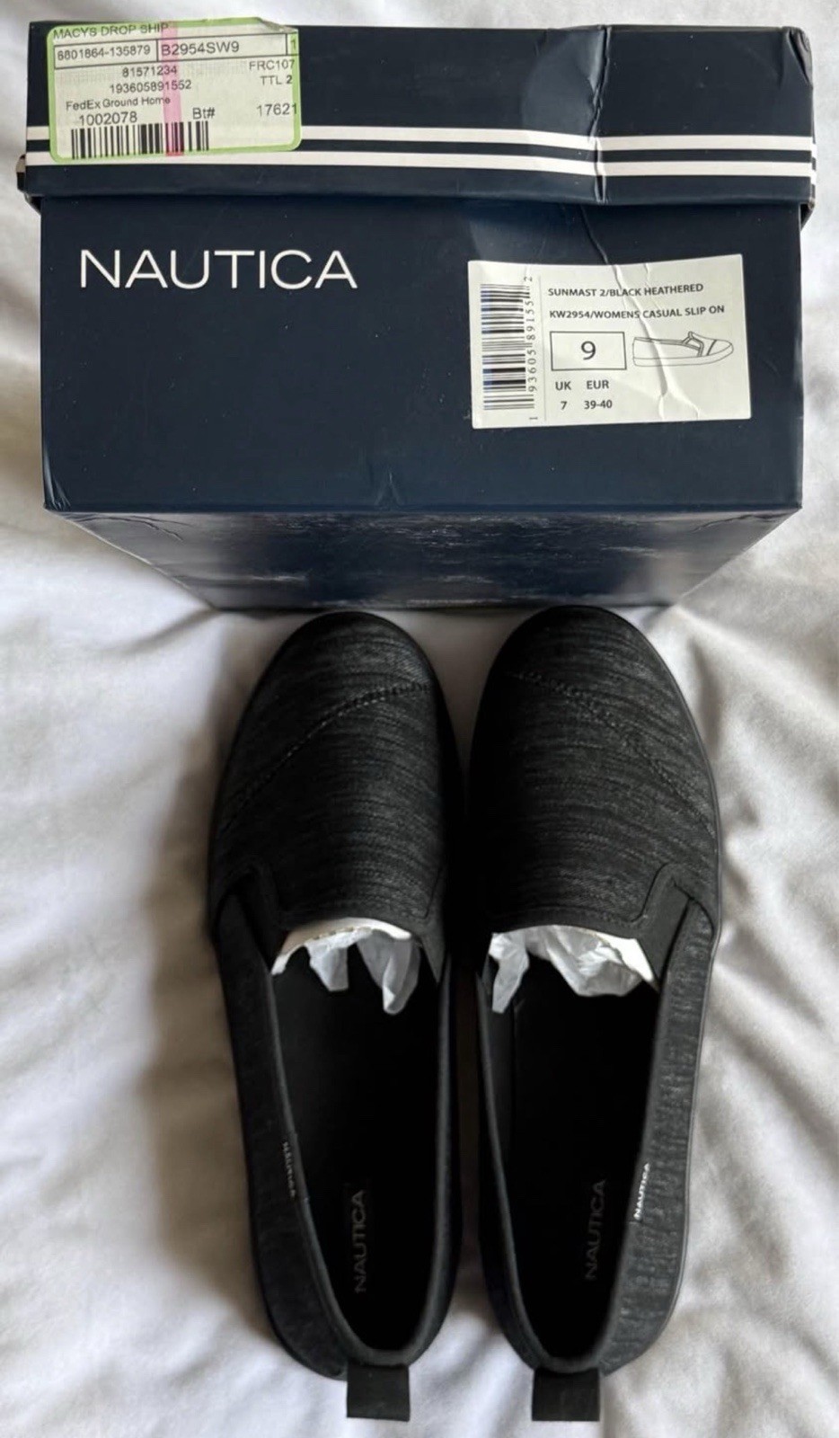 NIB Women’s Nautica Shoes Sunmast 2 Size 9 Black Heathered