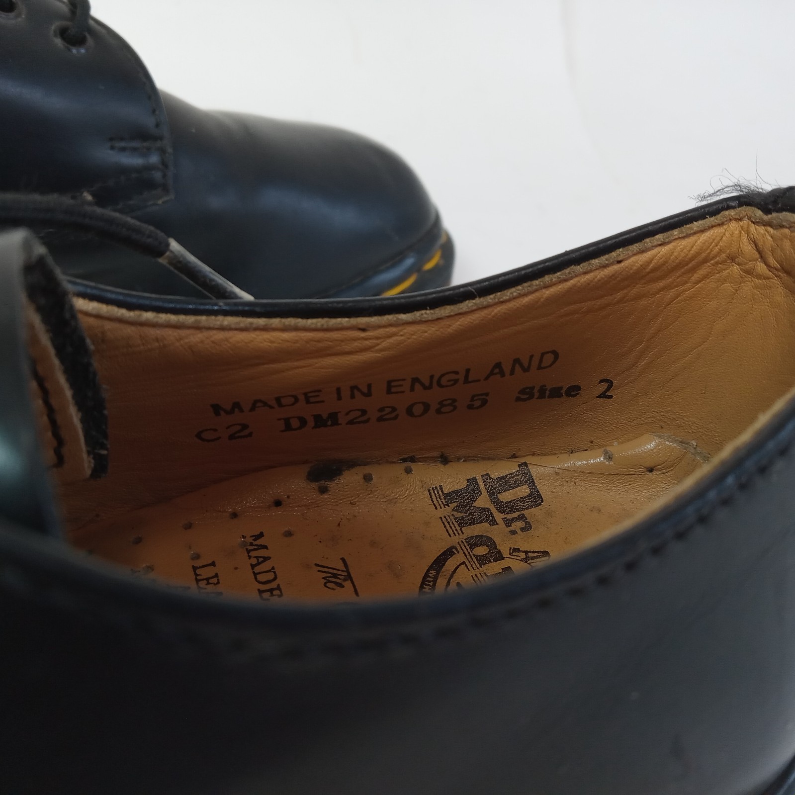 Dr Martens Size 4 US Woman 2 UK Made in England Black Shoes C2 DM22085 Leather