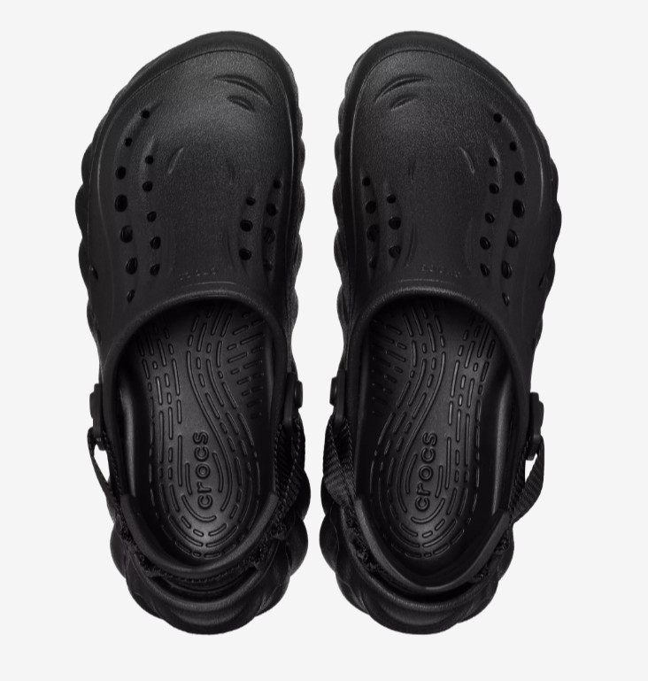 Crocs Echo Clogs Triple Black 207937-001 Women’s Size 5-9 New