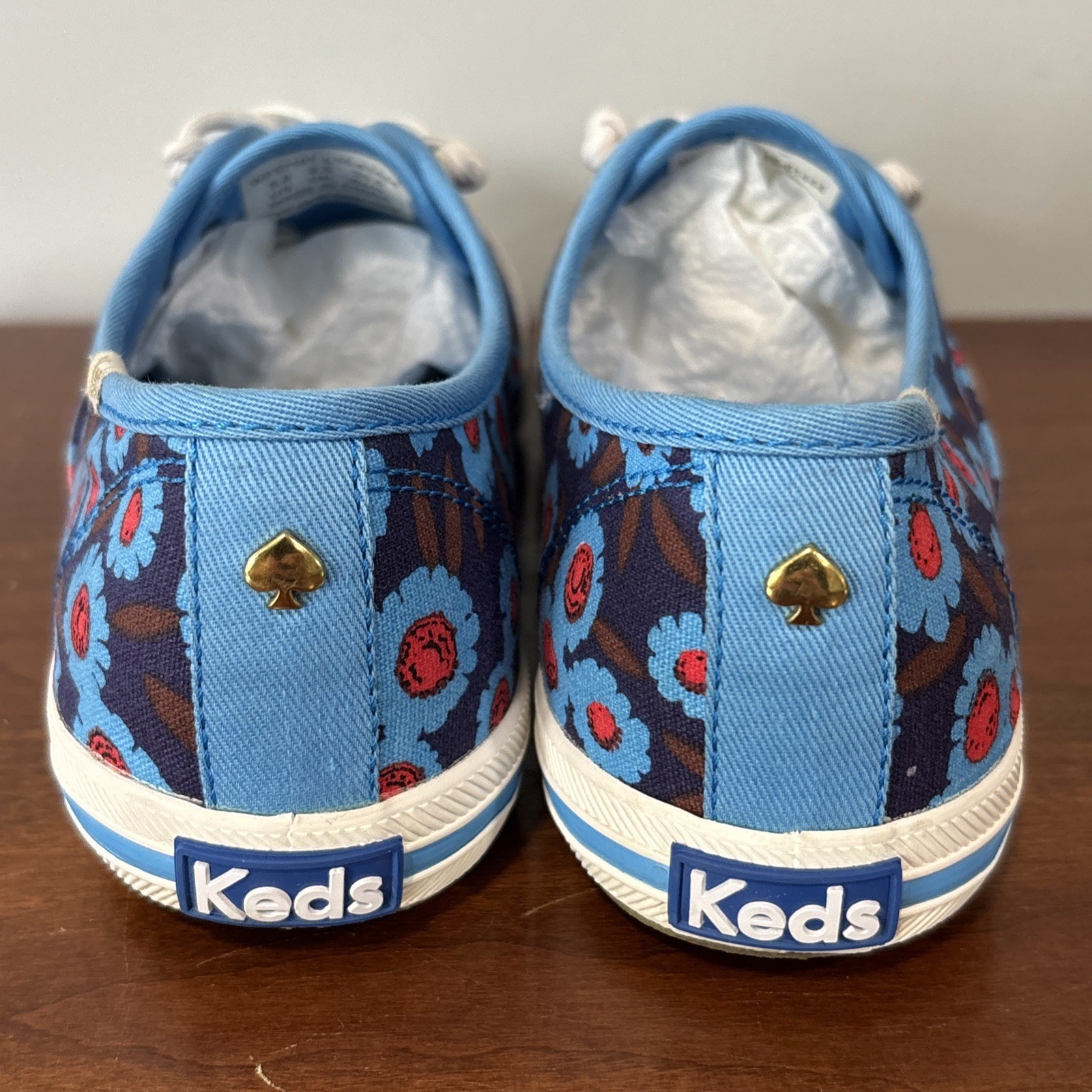 KEDS Kate Spade Peacock Blue Majorelle Floral Shoes Women’s US SIZE 5 Preowned