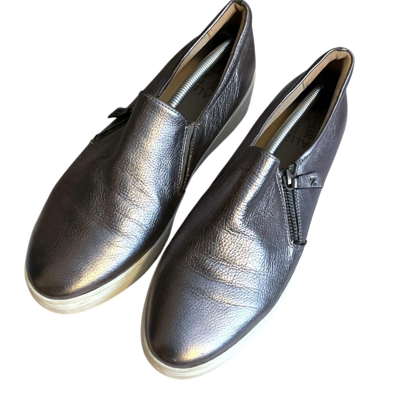 Naturalizer Hawthorn Leather 9.5 M Comfort Shoes Women’s Pewter Side Zip
