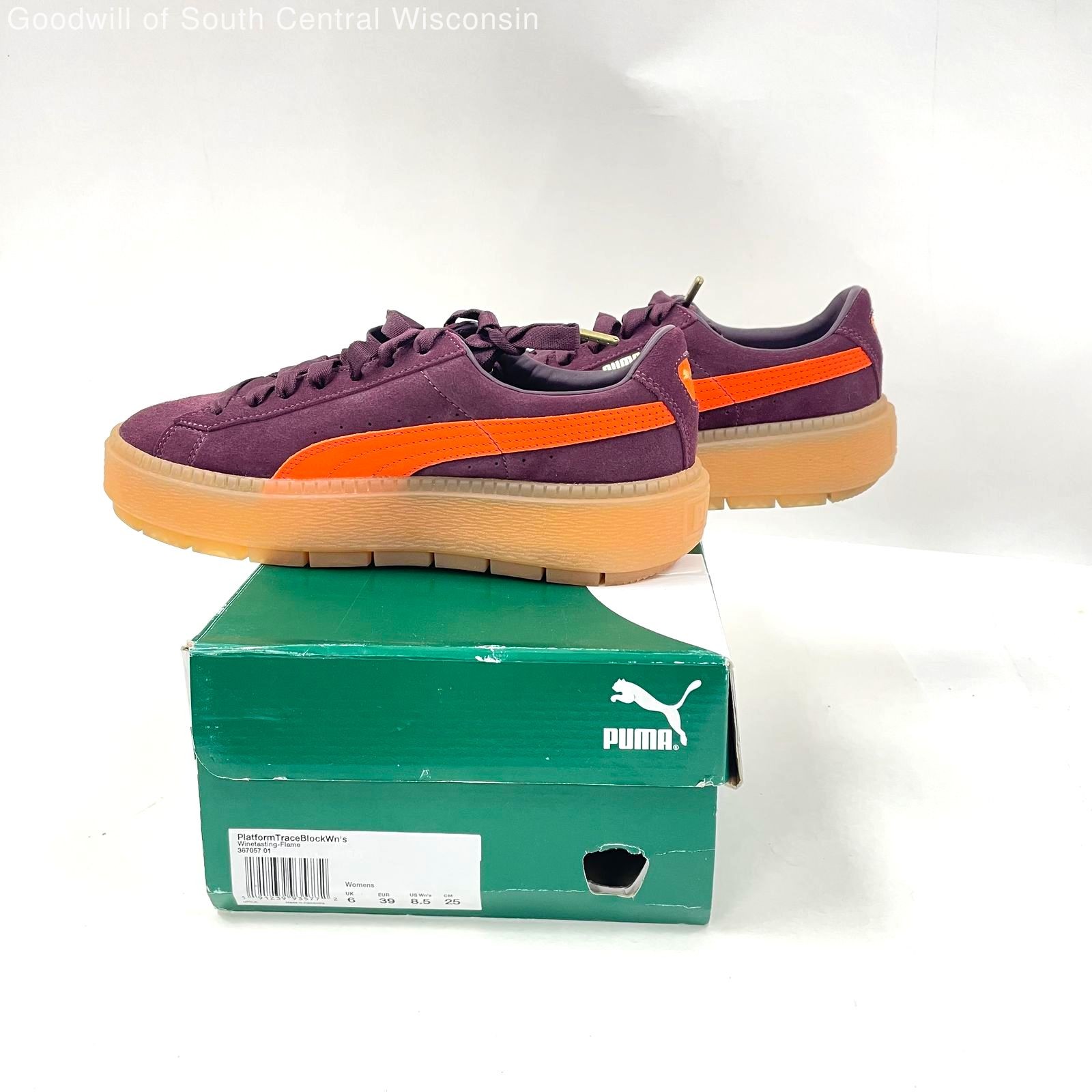 Puma Women’s Burgundy Platform Trace Block Shoes – US 8.5