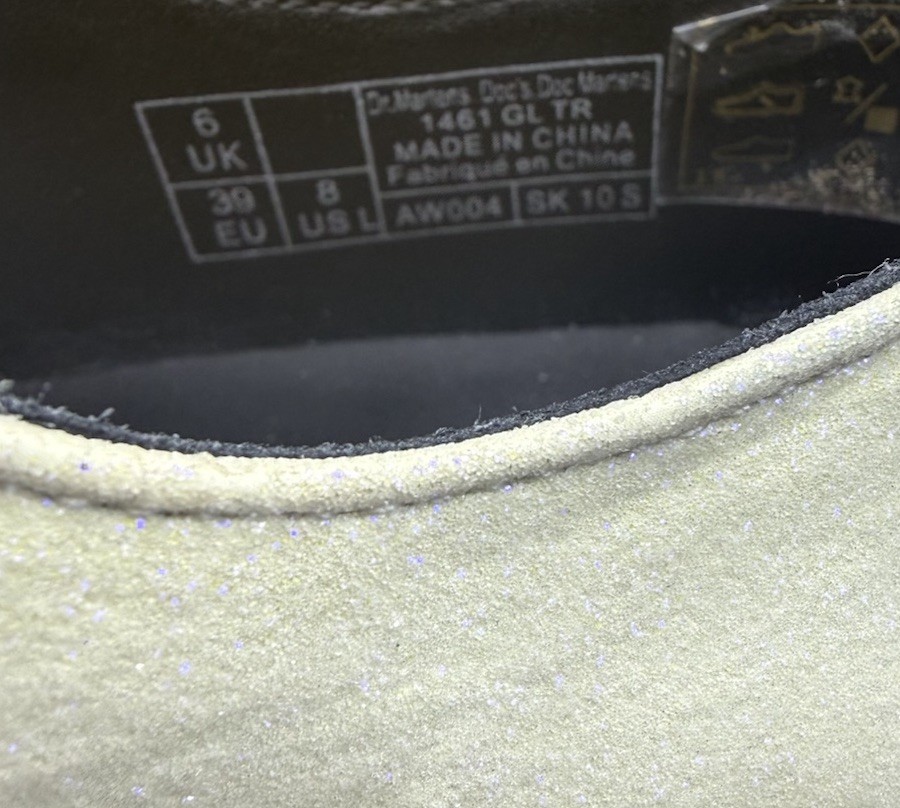 Dr. Martens 1461 GLTR Women’s US 8 White Iridescent Glitter Leather Oxfords