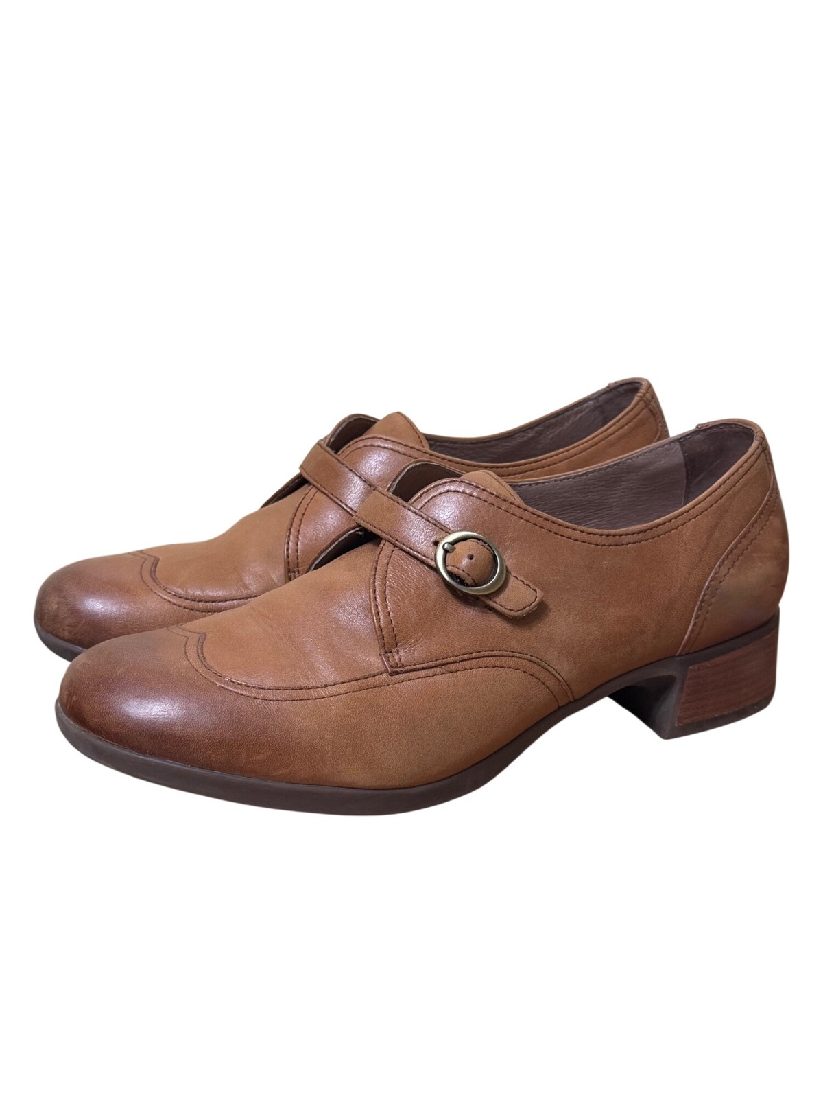 Dansko Livie Loafers Womens US 9.5-10/EU 40 Saddle Brown Leather Buckle Slip On
