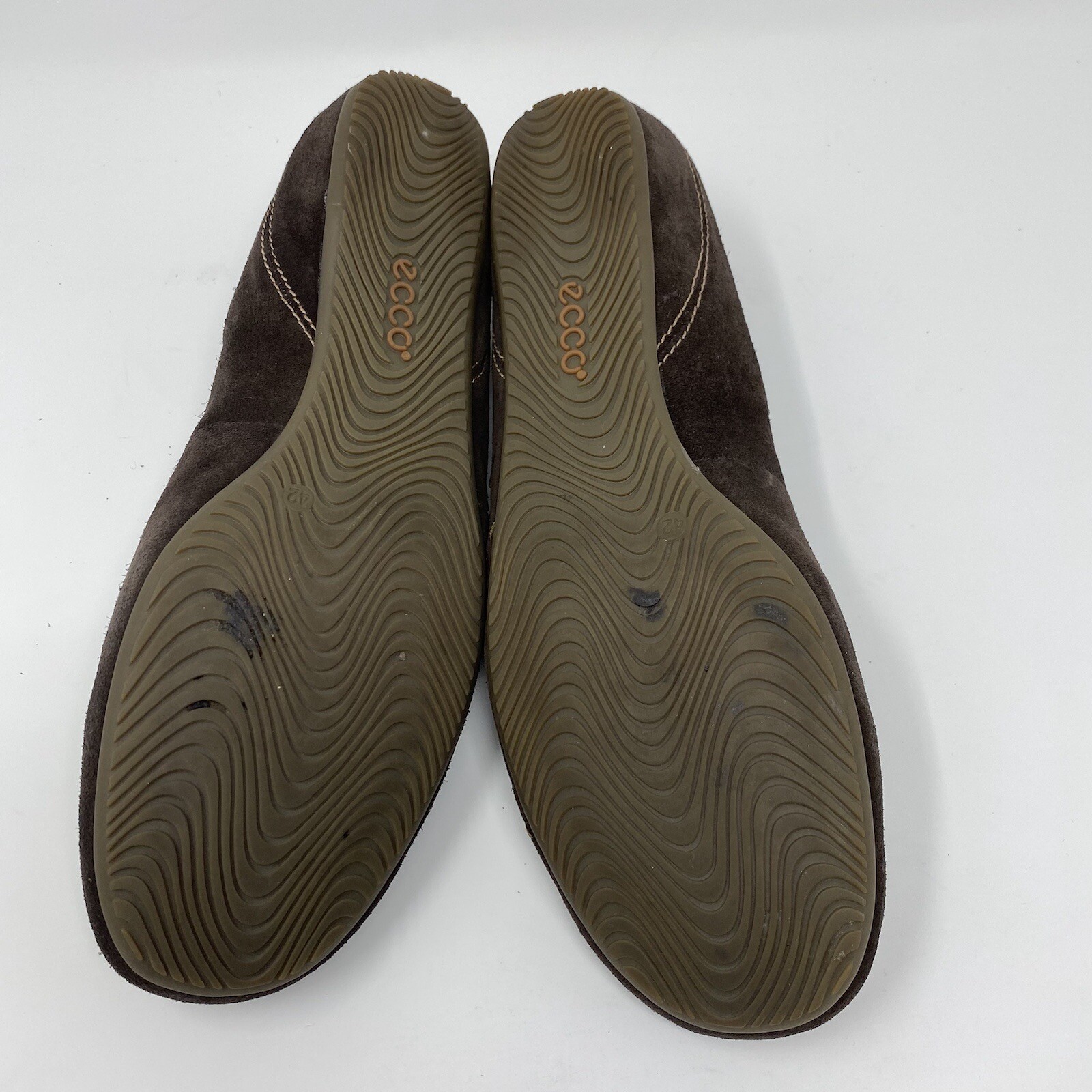 ECCO Brown Suede Stitched Embroidered Comfort Ballet Flats EUR 42