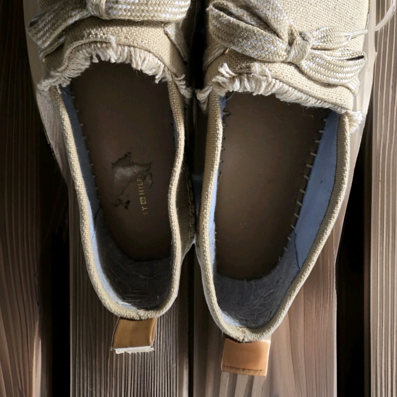 Tommy Hilfiger Espadrilles Tan Canvas 7.5M Comfort Shoe Slip On