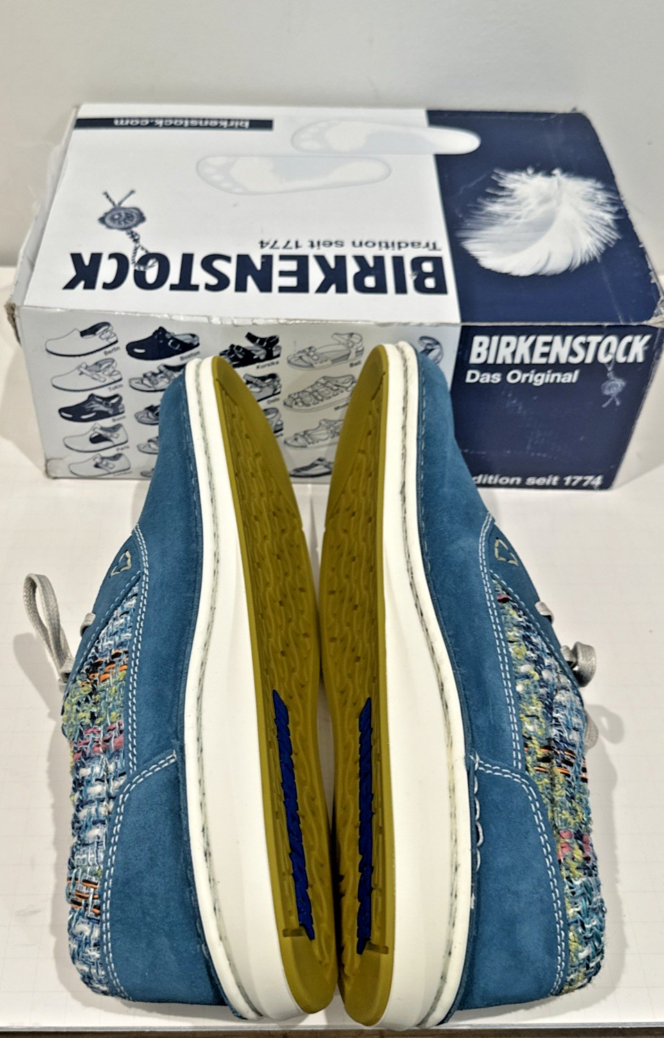 Birkenstock Size EU 42 US W11M9 Narrow Memphis Shoes Suede Textile Petrol Blue