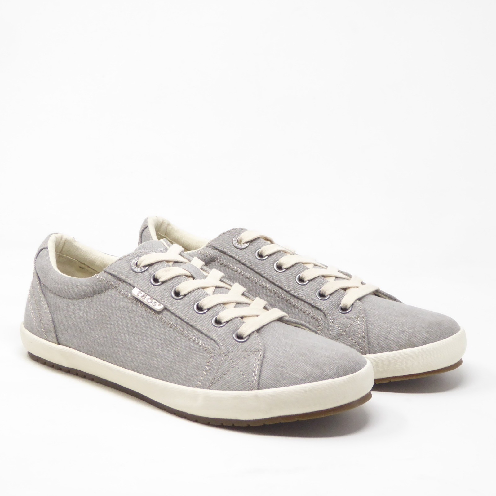Taos Womens Shoes Gray Star Canvas Fashion Sneakers Size 8W