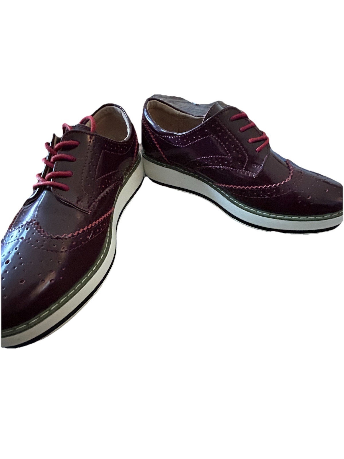 Dadawen Plum Platform Oxford Women’s Size 41 Red Laces
