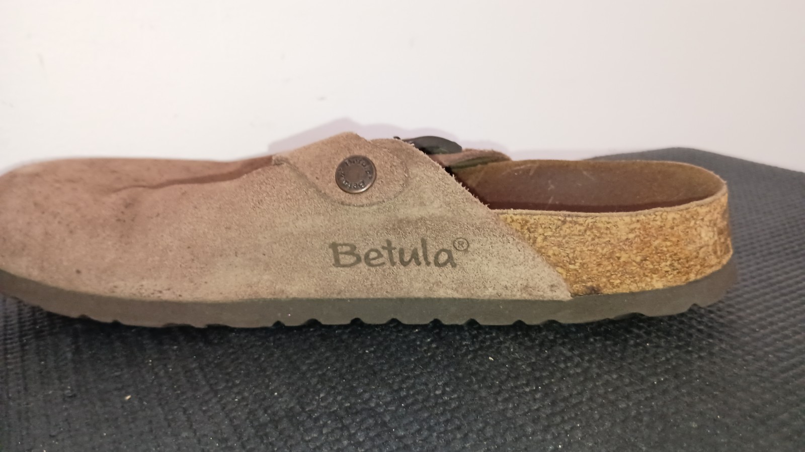 Birkenstock Betula Boston Khaki Suede Slip On Clogs US W 8 EU 39 Stained