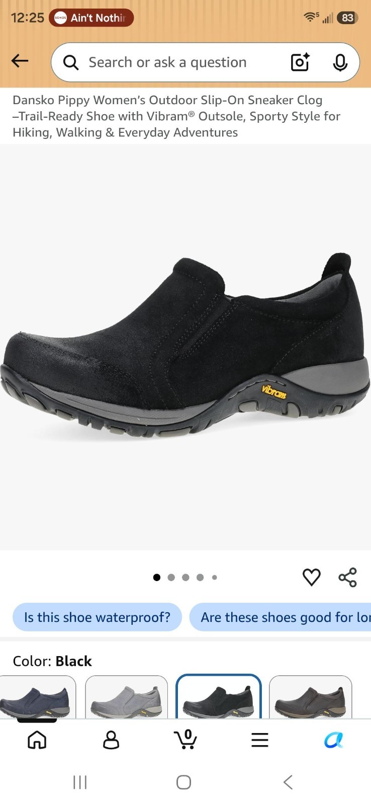 Pair of Dansko Vibram Pippy Women’s Outdoor Slip-On Sneaker Clogs Size 8.5-9
