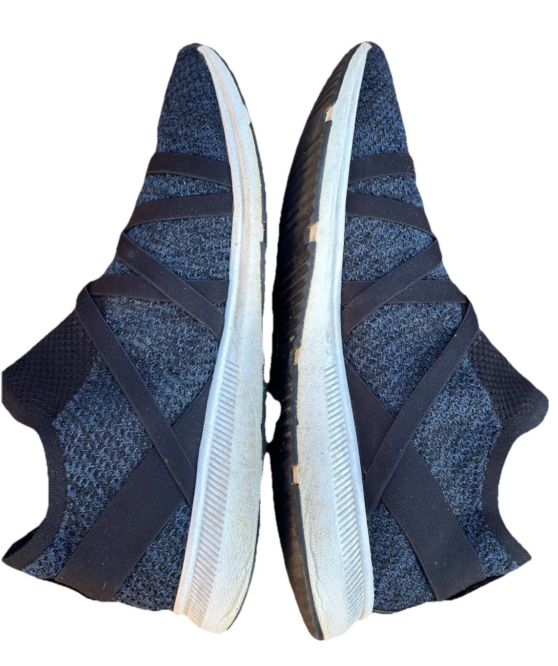 EILEEN FISHER Sustainable Mesh Knit Strappy Sneakers Navy & Black Size 9
