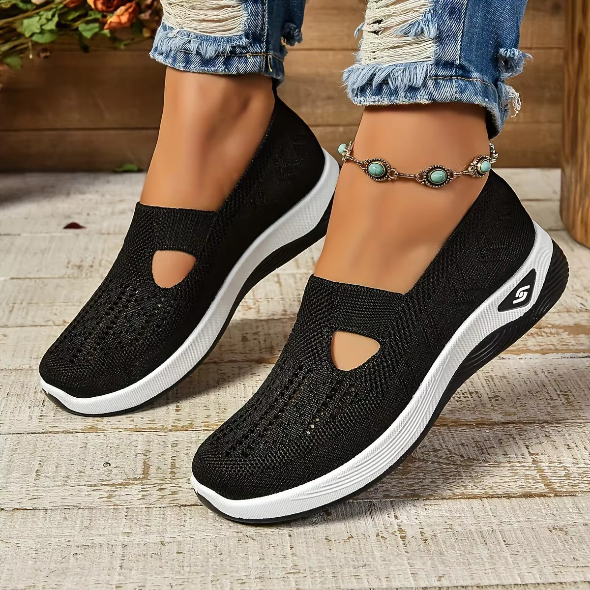 Women’s Breathable Slip On Sneakers Lightweight Orthopedic Summer Walking Shoes