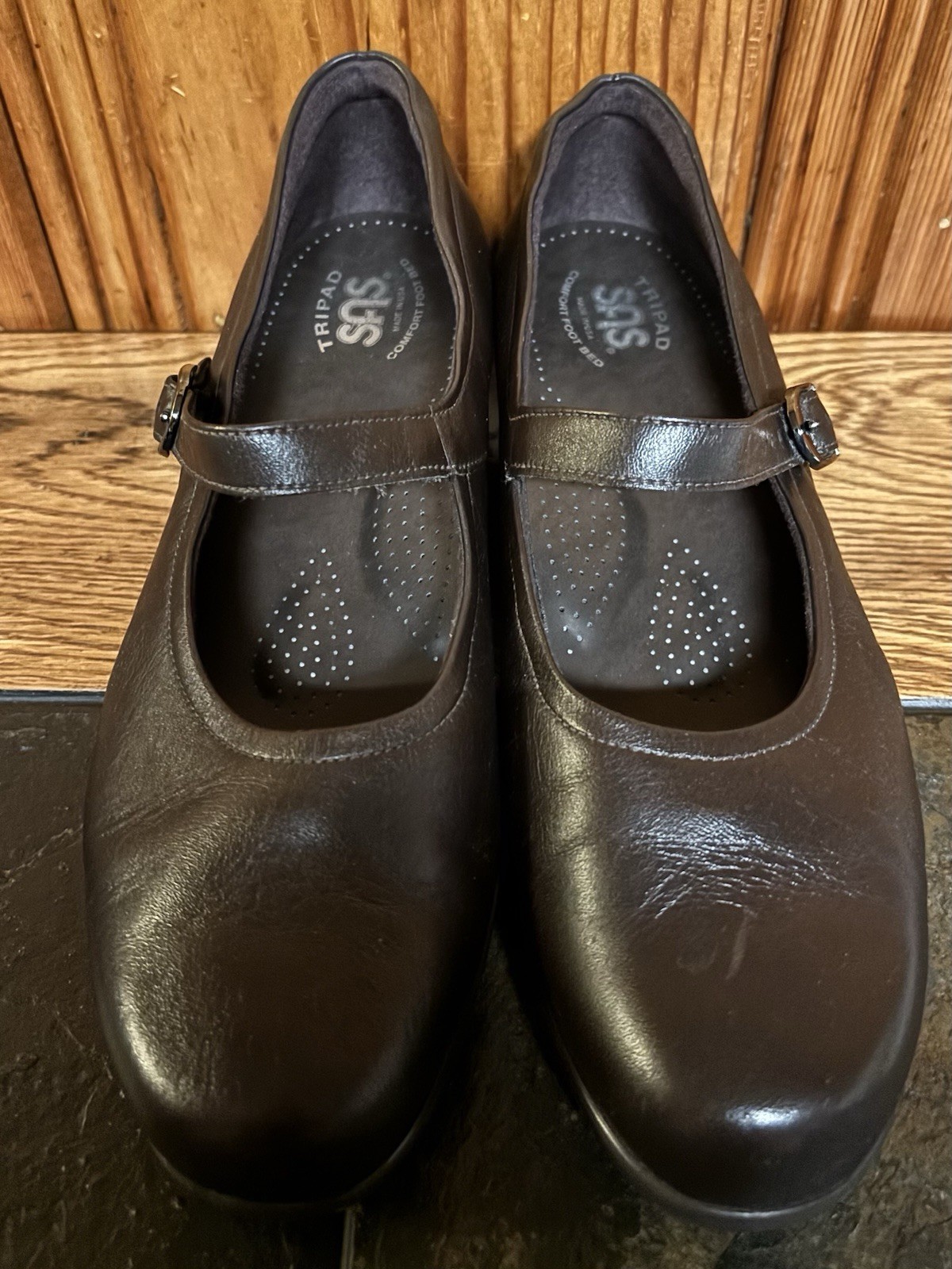 New SAS Maria Brown Leather Mary Jane Comfort Shoes Womens Size 10 M No Box