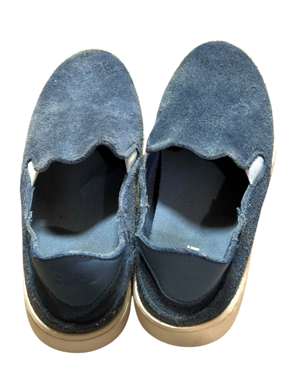 Olukai womens 8.5 Pehuea Luxe Light Blue Slip On Leather beach casual boho chic