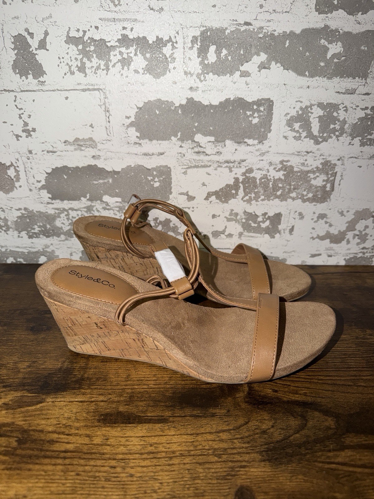 NEW! Style & Co Mulan Wedge Sandals Shoes – Cork Textured – Size 10M