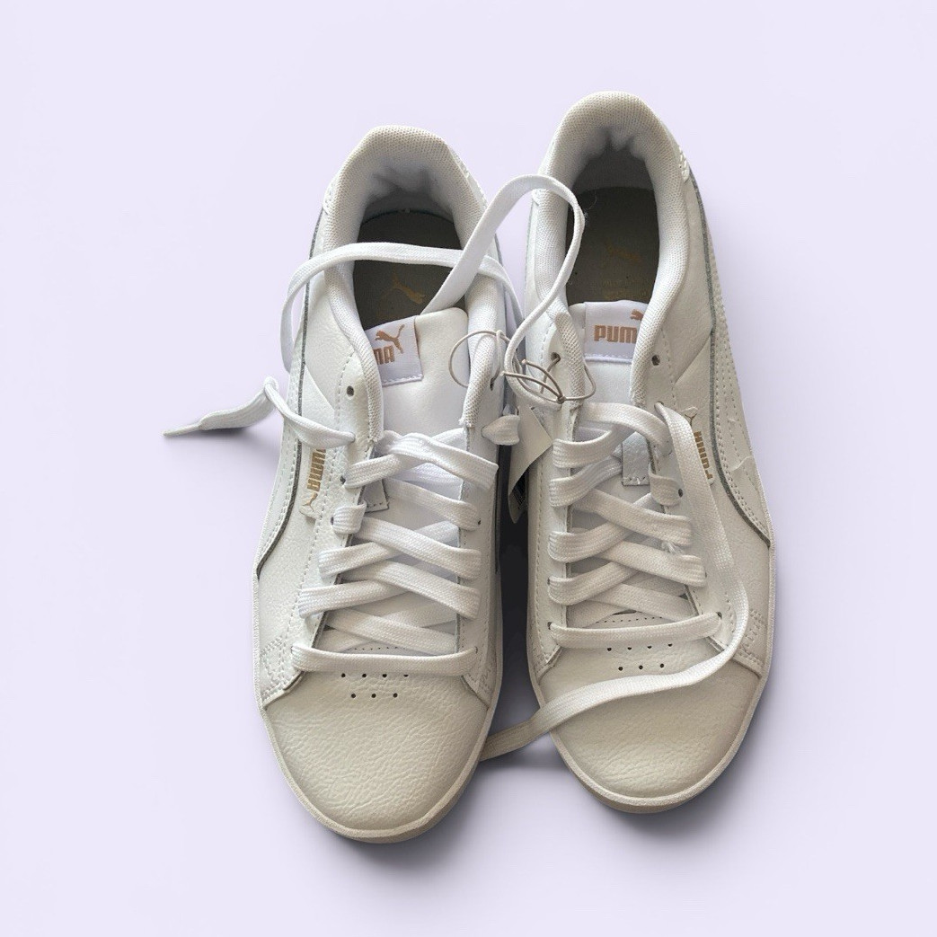 PUMA Men’s Beige Low Top Lace-Up Solid Athletic Sneakers Casual Activewear