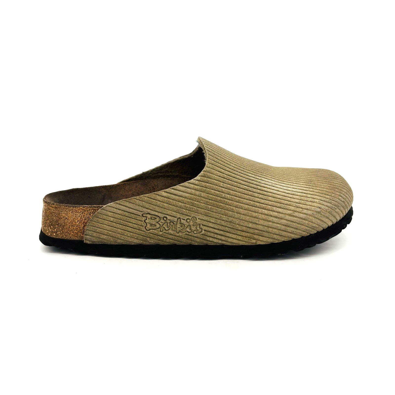Womens 5 36 Narrow Birkenstock Birki’s Amsterdam Mule Clogs Tan Ribbed Corduroy