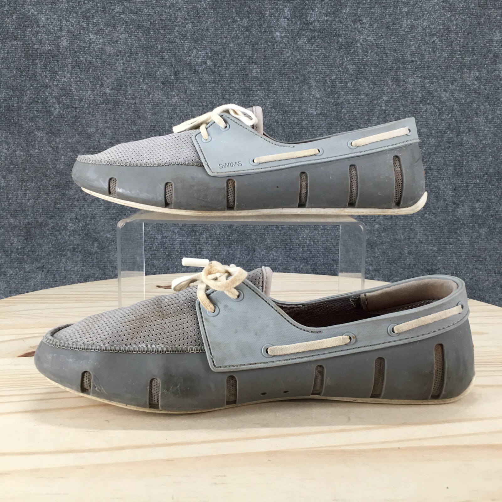 Swims Shoes Womens 9 Sport Loafers Gray Perforated Lace Up Comfort Casual Flats