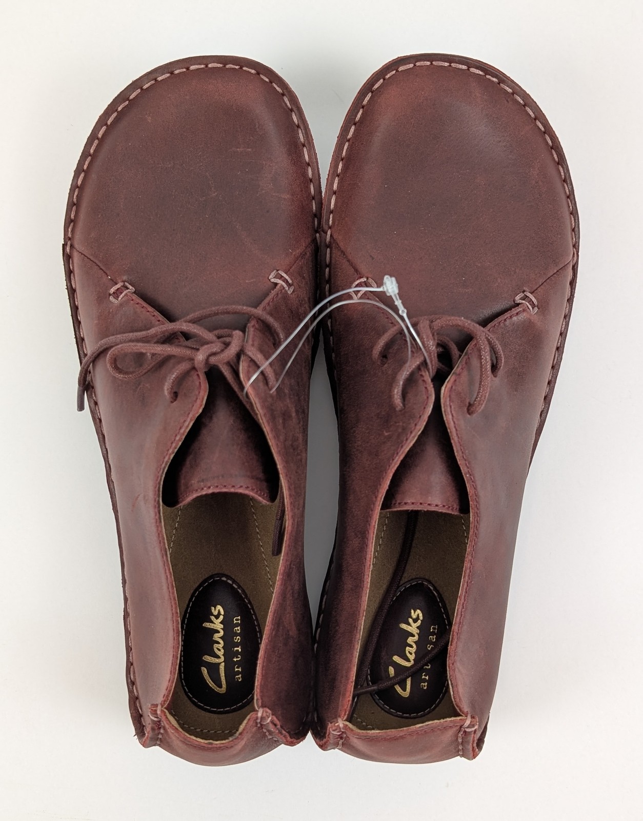 Clarks Artisan Janey Mae Wine Burgundy Leather Oxford Comfort Shoes Womens 10M