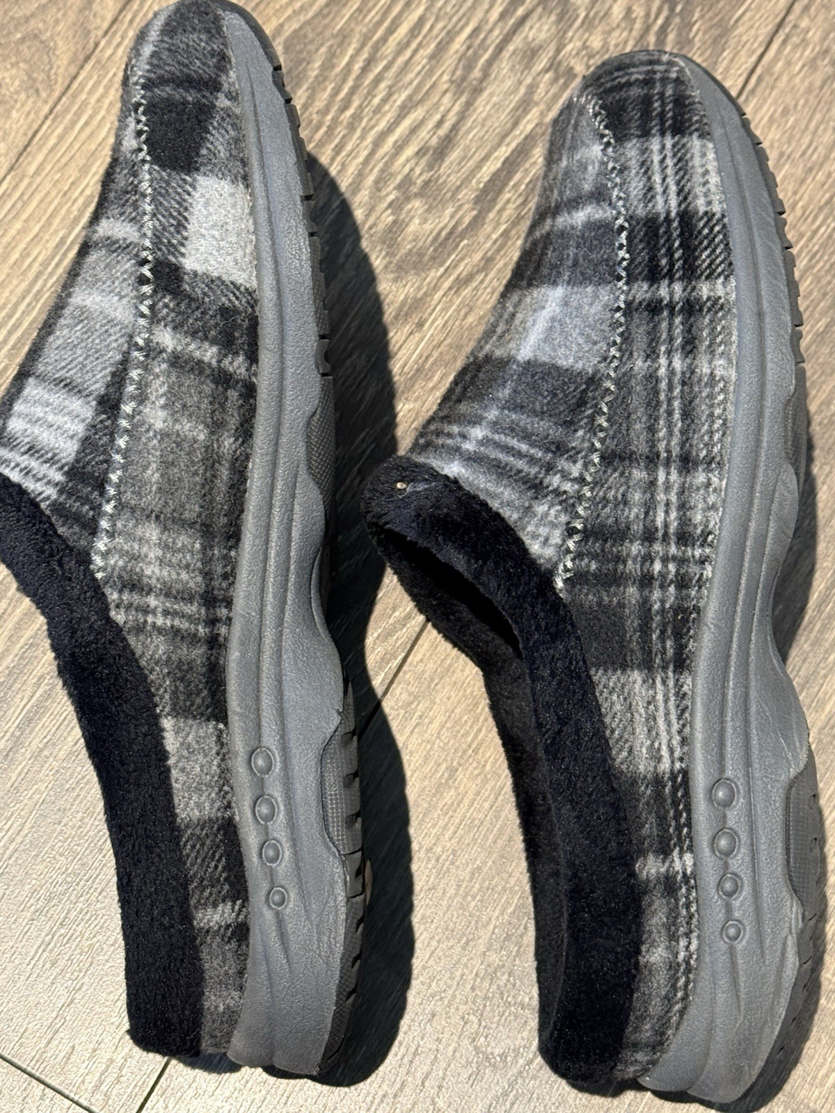 Easy Spirit Grey Black Slide Mule Size 11 W