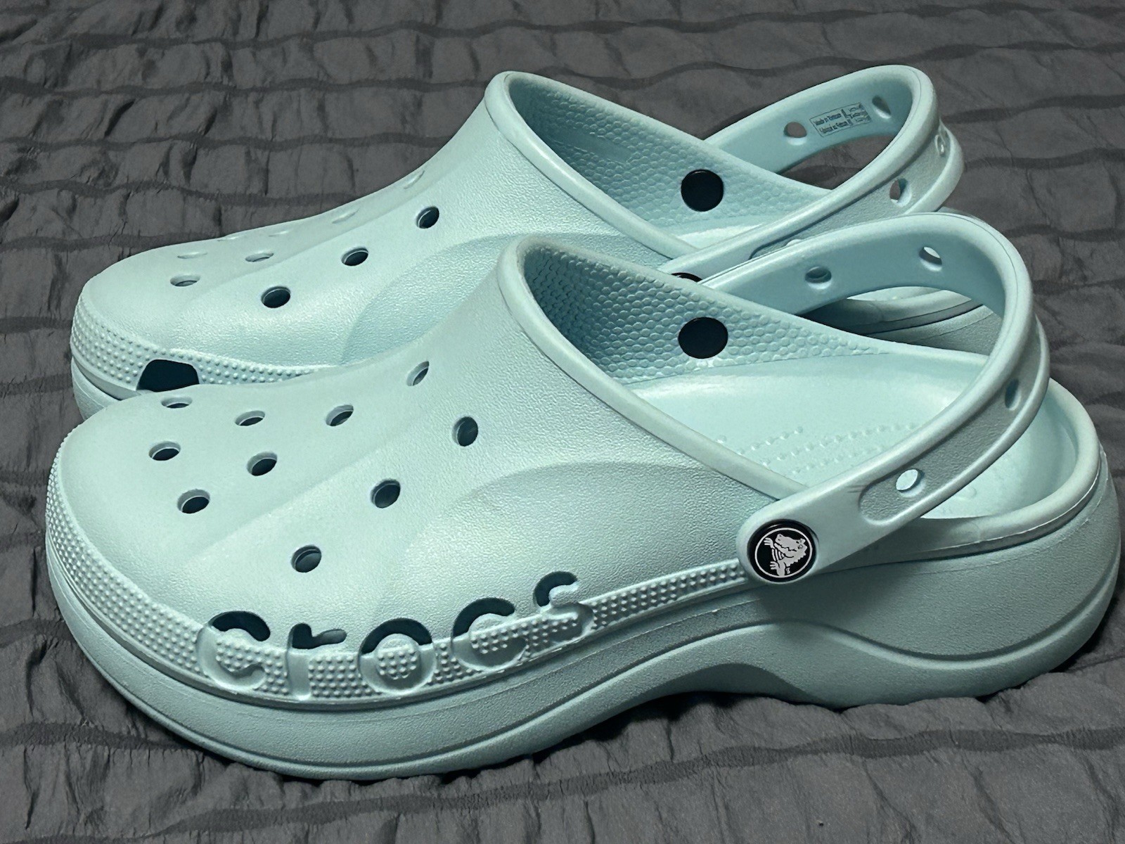Crocs Baya Platform Clogs Seafoam Womens Sz 9 Beach Walking Park Pool Snap Back