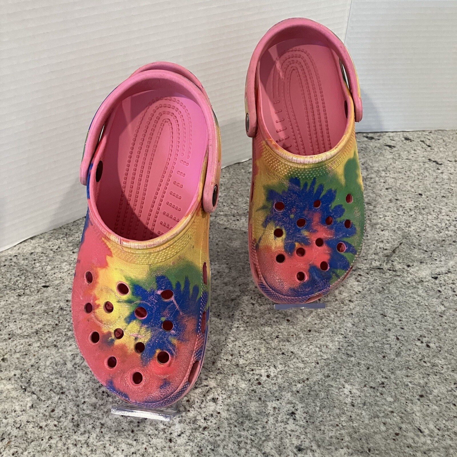 Crocs Mens 5/Womens 7 Unisex Tie Dye Clogs Shoes Non Slip Colorful