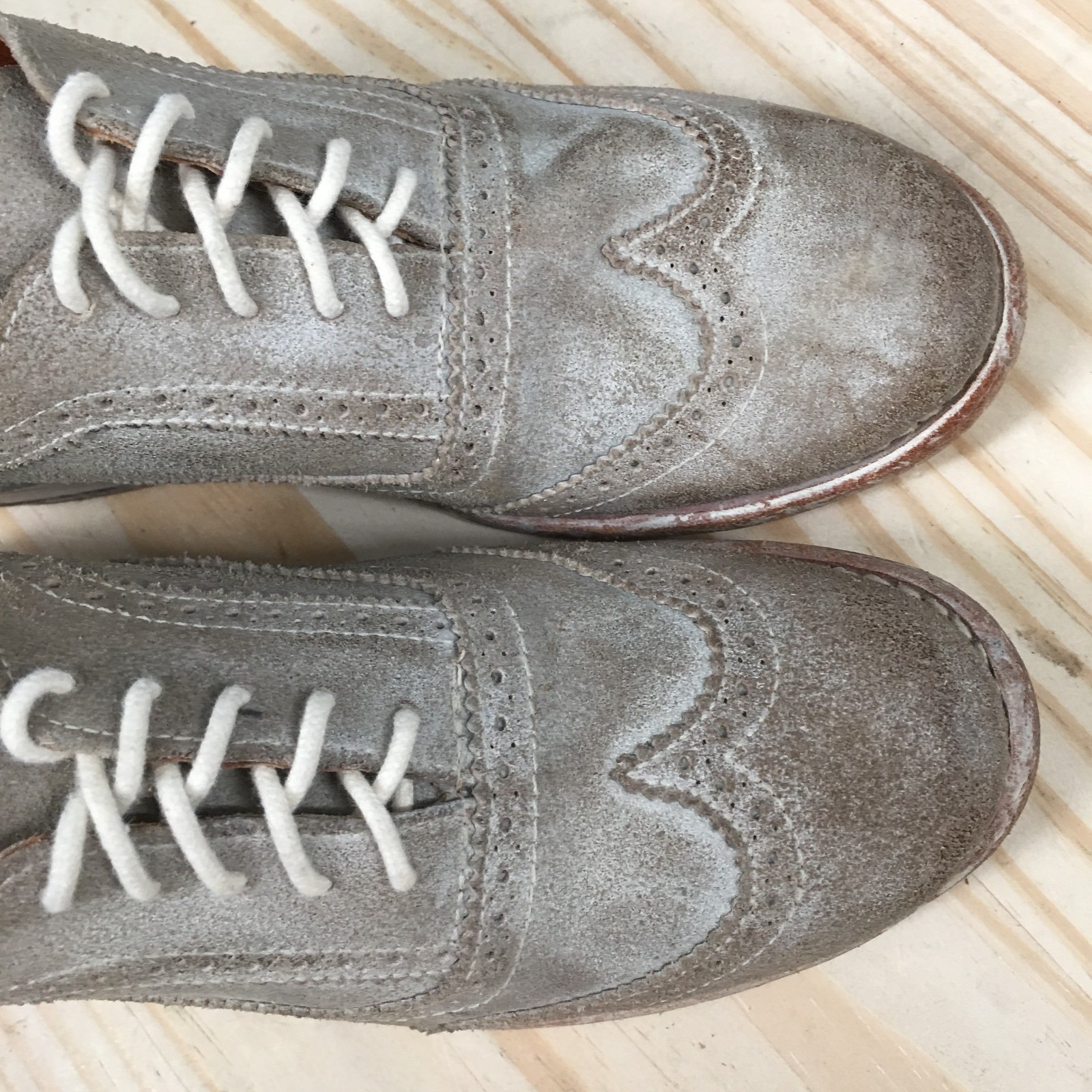 Bed Stu Dress Shoes Womens 6 Oxford Wingtip Lace Up Almond Toe Leather Brown