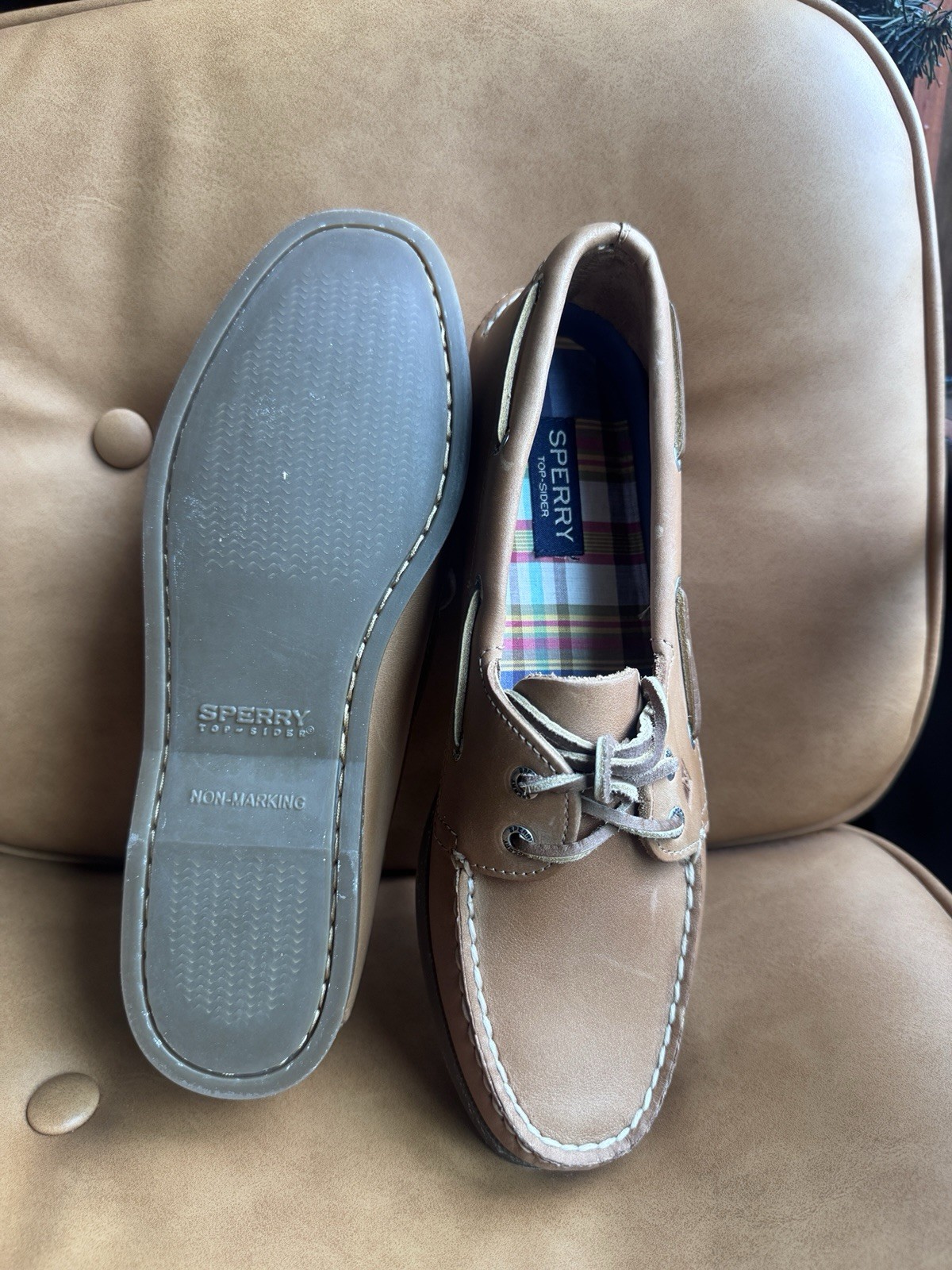 Sperry Top-Sider A/O Sahara Brown Leather Boat Shoes Womens US 10 M