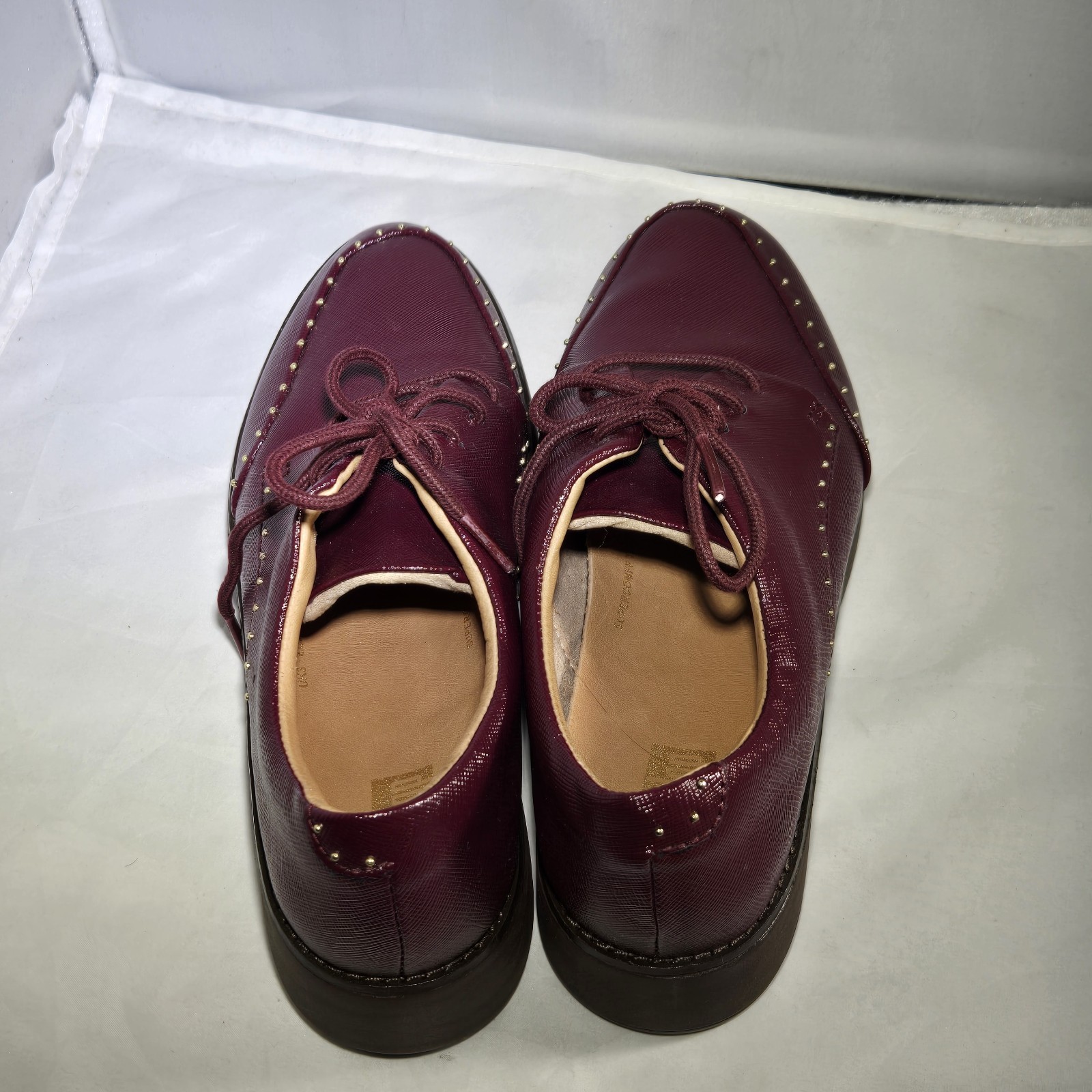 Fitflop Womens Keely Microstud Brogue Oxford Shoes Lace Up Y27-744 Red Size 5