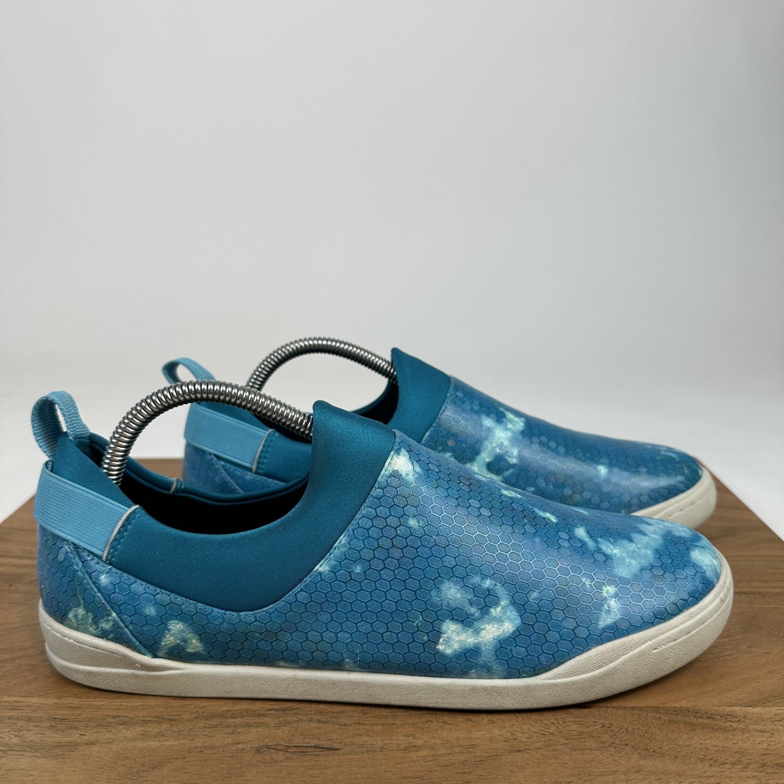 Womens Softwalk Maya Lifestyle Teal Spotted Leather Pull On Sneakers Size 11 M