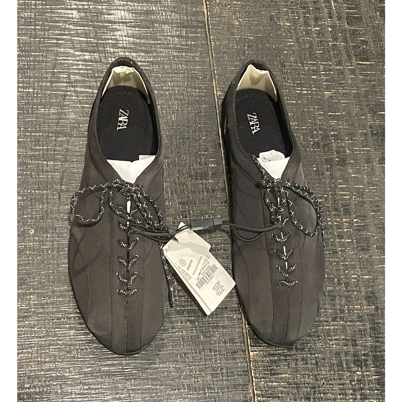 ZARA Sporty Lace-up Ballet Flats