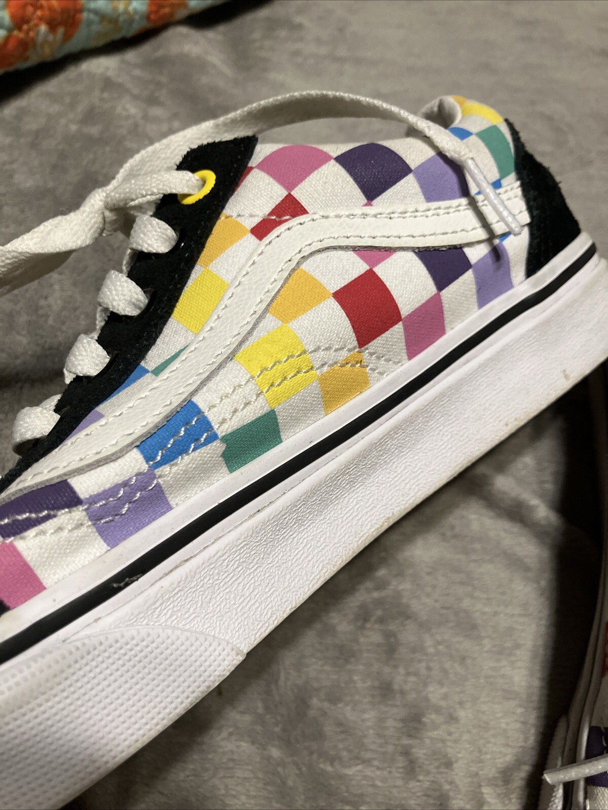 VANS Off the Wall Women’s Black Suede/Color Block Canvas Size W6.5/M5 #721356