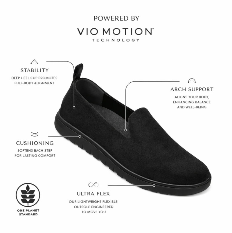 VIONIC Uptown Willa Slip On Sneaker – Black Suede NEW